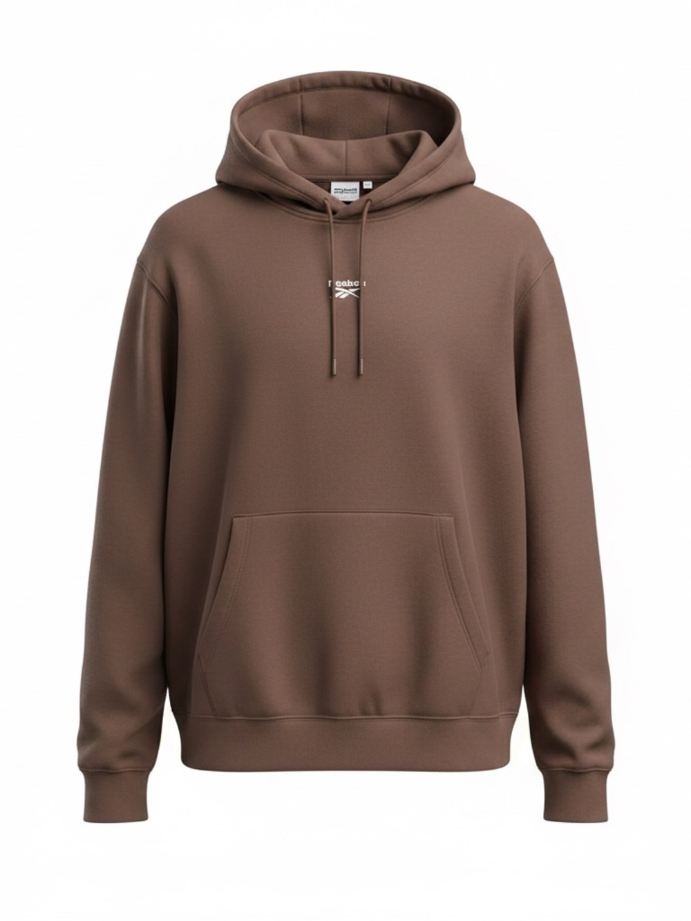 Used! Men's Reebok Classics Small Logo Pullover Hoodie Brown Fleece Sweatshirt